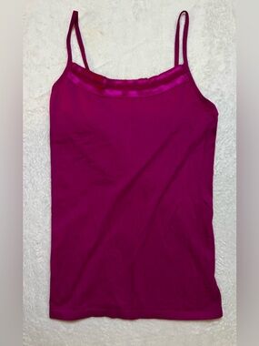 Women’s Fuchsia Satin-Trim Camisole Tank Top